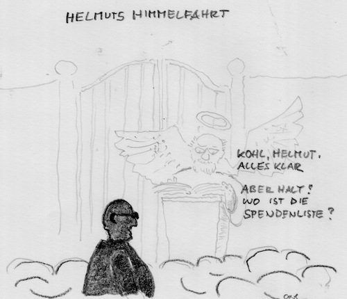 Cartoon: Helmuts Himmelfahrt (medium) by kritzelcarl tagged 