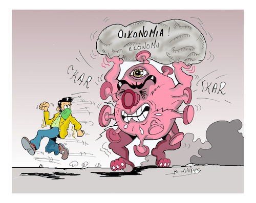 Cartoon: COVID19 (medium) by vasilis dagres tagged economy,covid19