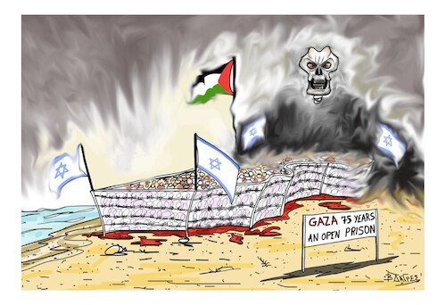 Cartoon: GAZA (medium) by vasilis dagres tagged gaza