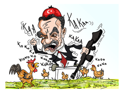 Cartoon: Hakan Fidan (medium) by vasilis dagres tagged turkey