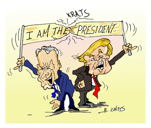 Cartoon: JOE BIEDEN and DONALD TRUMP (medium) by vasilis dagres tagged bieden,trump,elections,usa