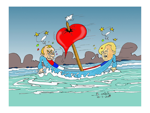 Cartoon: Putin and Trump meeting (medium) by vasilis dagres tagged putin,trump,america,russia