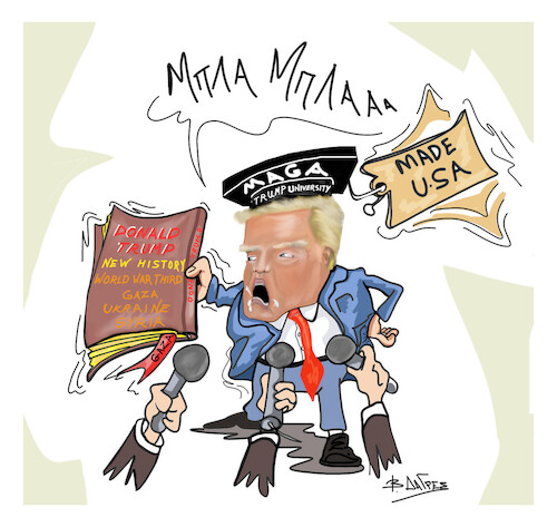 Cartoon: Trump and History (medium) by vasilis dagres tagged trump