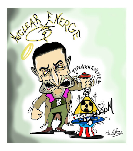 Cartoon: ZELENSKY and nuclear energy (medium) by vasilis dagres tagged zelensky,ukrainian,nuclear,energy