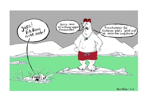 Cartoon: Schwimmkurs Eisbären (medium) by Jens Natter tagged arktis,eisbären,klimawandel,schmelzen,polkappen,überschwemmung,gang,zeichnung,cartoon,comic,witz,arktis,eisbären,klimawandel,schmelzen,polkappen,überschwemmung,gang,zeichnung,cartoon,comic,witz