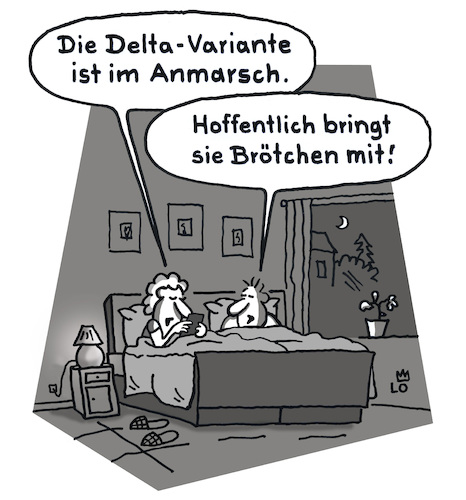 Cartoon: Delta Variante (medium) by Lo Graf von Blickensdorf tagged delta,virus,corona,vierte,welle,ansteckung,covid19,pandemie,ehepaar,bett,brötchen,wecken,schrippen,frühstück,vormarsch,epidemie,karikatur,lo,cartoon,anmarsch,delta,virus,corona,vierte,welle,ansteckung,covid19,pandemie,ehepaar,bett,brötchen,wecken,schrippen,frühstück,vormarsch,epidemie,karikatur,lo,cartoon,anmarsch