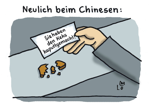 Cartoon: Glückskeks (medium) by Lo Graf von Blickensdorf tagged chinesisches,restaurant,frühlingsrolle,glückskeks,keks,karikatur,lo,graf,cartoon,konfuzius,weisheiten,sinnsprüche,zettel,china,glückslos,zukunftsdeutung,chinesisches,restaurant,frühlingsrolle,glückskeks,keks,karikatur,lo,graf,cartoon,konfuzius,weisheiten,sinnsprüche,zettel,china,glückslos,zukunftsdeutung