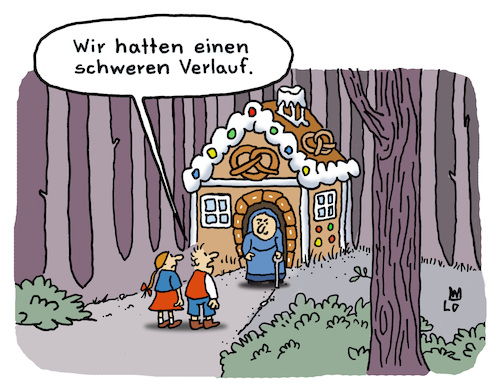 Cartoon: Hänsel und Gretel (medium) by Lo Graf von Blickensdorf tagged märchen,viruserkrankung,infiziert,corona,hexe,hänsel,und,gretel,verirrt,pfefferkuchenhaus,inzidenz,erkrankung,longcovid,pandemie,märchen,viruserkrankung,infiziert,corona,hexe,hänsel,und,gretel,verirrt,pfefferkuchenhaus,inzidenz,erkrankung,longcovid,pandemie