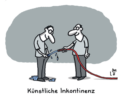 Cartoon: KI (medium) by Lo Graf von Blickensdorf tagged künstliche,inkontinenz,witz,männer,wasserschlauch,intelligenz,ki,ai,hose,inkontinent,karikatur,lo,graf,cartoon,nasse,blasenschwäche,urologe,wortspiel,kalauer,satire,künstliche,inkontinenz,witz,männer,wasserschlauch,intelligenz,ki,ai,hose,inkontinent,karikatur,lo,graf,cartoon,nasse,blasenschwäche,urologe,wortspiel,kalauer,satire