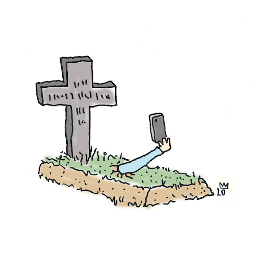 Cartoon: Letztes Selfie (medium) by Lo Graf von Blickensdorf tagged selfie,totensonntag,tot,tod,grab,friedhof,selbstportrait,selfie,totensonntag,tot,tod,grab,friedhof,selbstportrait