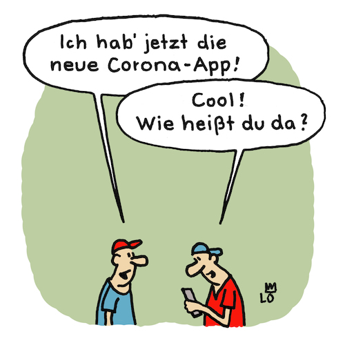 Cartoon: Neue Corona-App (medium) by Lo Graf von Blickensdorf tagged corona,warn,app,covid19,gesundheitsministerium,rki,robert,koch,institut,pandemie,blue,tooth,jugendliche,handy,smartphone,karikatur,lo,cartoon,gesundheitsamt,virus,corona,warn,app,covid19,gesundheitsministerium,rki,robert,koch,institut,pandemie,blue,tooth,jugendliche,handy,smartphone,karikatur,lo,cartoon,gesundheitsamt,virus