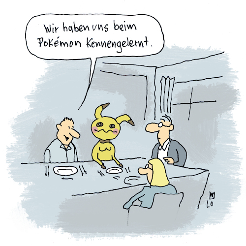 Cartoon: Pokemon (medium) by Lo Graf von Blickensdorf tagged pokemon,bekannte,freundin,pärchen,pokemon,bekannte,freundin