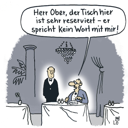 Cartoon: Reserviert (medium) by Lo Graf von Blickensdorf tagged tisch,reserviert,restaurant,ober,kellner,stumm,mann,essen,trinken,cartoon,nahrung,tisch,reserviert,restaurant,ober,kellner,stumm,mann,essen,trinken,cartoon,nahrung