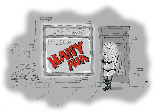 Cartoon: Sado Maso (medium) by Lo Graf von Blickensdorf tagged happy,hour,sm,sado,maso,bar,rotlicht