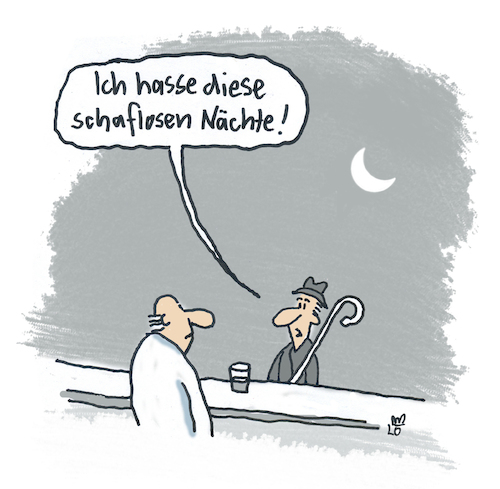 Cartoon: Schaflos (medium) by Lo Graf von Blickensdorf tagged schäfer,bar,schafe,schlaflos,nachts,schäfer,bar,schafe,schlaflos,nachts