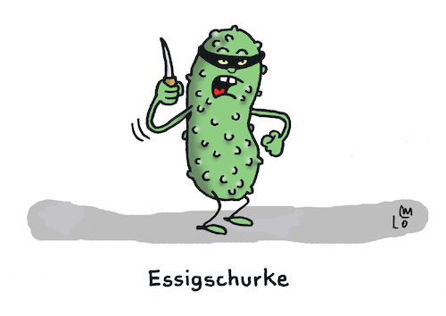 Cartoon: Schurke (medium) by Lo Graf von Blickensdorf tagged gurke,wortspiel,essiggurke,messerstecher,bandit,böse,kriminell,karikatur,lo,graf,cartoon,gewürzgurke,essig,nahrungsmittel,lebensmittel,politik,messerangriff,stichwaffe,waffengesetz,gurke,wortspiel,essiggurke,messerstecher,bandit,böse,kriminell,karikatur,lo,graf,cartoon,gewürzgurke,essig,nahrungsmittel,lebensmittel,politik,messerangriff,stichwaffe,waffengesetz