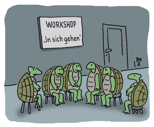 Cartoon: Workshop (medium) by Lo Graf von Blickensdorf tagged in,sich,gehen,reptilien,testudines,meditation,schildkröte,panzer,workshop,tiere,karikatur,lo,graf,cartoon,gruppe,selbsthilfegruppe,gruppenarbeit,politik,in,sich,gehen,reptilien,testudines,meditation,schildkröte,panzer,workshop,tiere,karikatur,lo,graf,cartoon,gruppe,selbsthilfegruppe,gruppenarbeit,politik