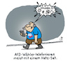 Cartoon: AfD Wähler (small) by Lo Graf von Blickensdorf tagged hetze,diffamierung,rechts,nazis,afd,höcke,faschist,wahl,wähler,antidemokratisch,diktatur,head,set,handy,smartphone,ausländer,hitler,rechtspopulisten,politik,karikatur,cartoon,sachsen,thüringen,ostdeutschland,rechtsextrem,alice,weidel,demokratie,neonazi