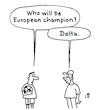 Cartoon: European champion (small) by Lo Graf von Blickensdorf tagged european,champion,uefa,em,wembley,london,pandemie,corona,delta,variante,covid19,soccer,mask,stadion,ball,public,viewing