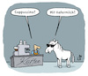 Cartoon: Hafermilch (small) by Lo Graf von Blickensdorf tagged pferd,cappuccino,hafer,hafermilch,tierfutter,karikatur,lo,graf,cartoon,barista,cafe,kaffeemaschine,kaffee,schimmel