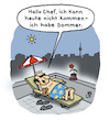 Cartoon: Sommer (small) by Lo Graf von Blickensdorf tagged urlaub,sommer,chef,blaumachen,balkon,krankmachen,arbeit,karikatur,lo,cartoon,sonne