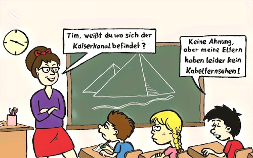 Cartoon: Kabelfernsehen (medium) by freshdj tagged tv,teacher,school