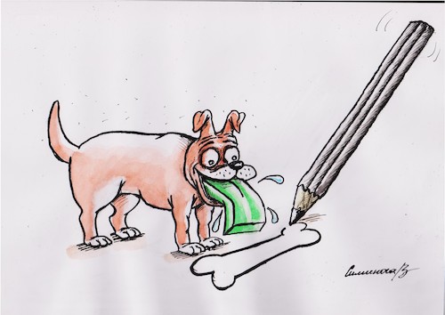 Cartoon: Eraser (medium) by vadim siminoga tagged humor,satire,joke,dog,eraser,art