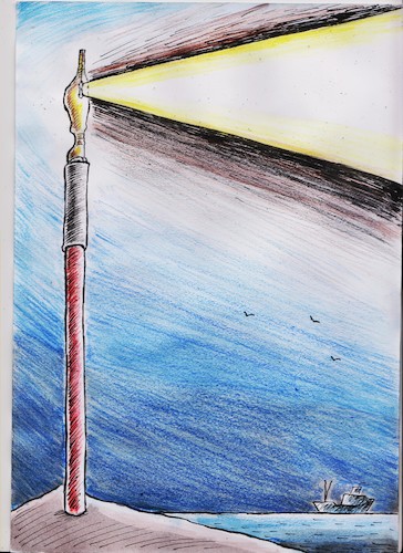 Cartoon: lighthouse (medium) by vadim siminoga tagged science,creativity,culture,education,knowledge