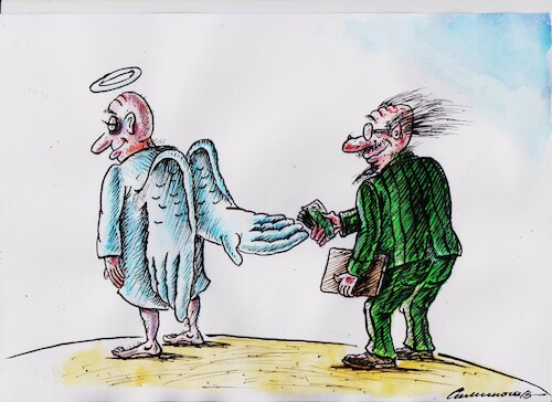 Cartoon: Saint (medium) by vadim siminoga tagged corruption,holiness,gifts,power,bribes,hypocrisy