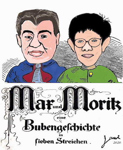 Cartoon: Max und Moritz (medium) by jpn tagged akk,söder,cdu,csu,kabinettumbildung,groko