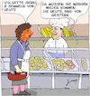 Cartoon: Schnee von gestern (small) by jpn tagged bäcker,semmeln,hausfrau,frisch,supermarkt,morgen,ist,heute,schon,gestern