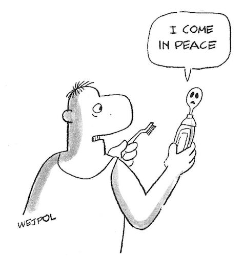 Cartoon: Peace (medium) by Werner Wejp-Olsen tagged toothpaste