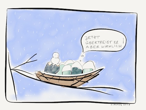 Cartoon: Wintereinbruch (medium) by Schön tagged natur,pechvogel