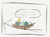 Cartoon: Man kann schon draußen sitzen (small) by Schön tagged vogel,frühling
