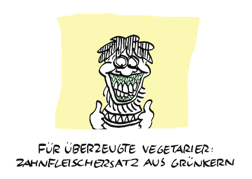 Cartoon: Alternativ (medium) by Bregenwurst tagged vegetarier,fleischersatz,zahnfleisch,grünkern