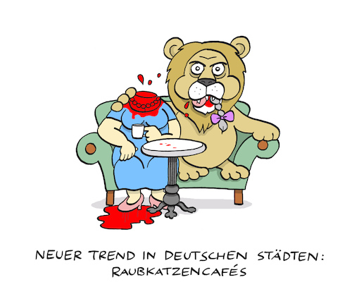 Cartoon: Catze (medium) by Bregenwurst tagged cafe,raubkatzen,gastronomie,löwe,bisswunde