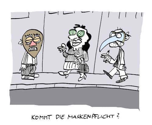Cartoon: Mummenschanz (medium) by Bregenwurst tagged coronavirus,pandemie,masken,atemschutz,gurken