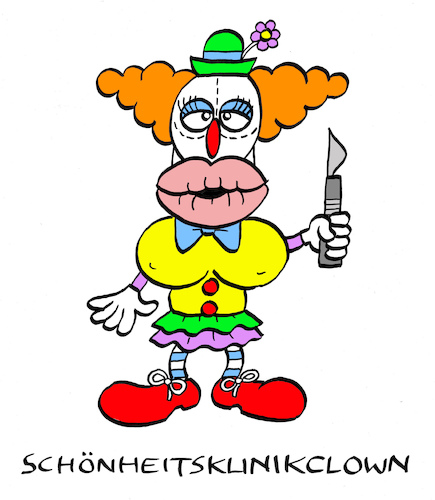 Cartoon: Schön (medium) by Bregenwurst tagged schönheitschirurgie,clown,krankenhaus,klinik,op