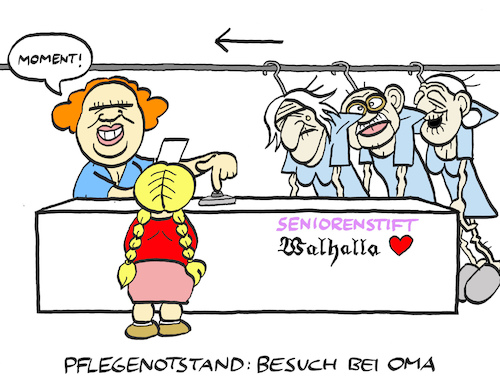 Cartoon: Unheimlich (medium) by Bregenwurst tagged pflege,pflegnotstand,altenheim,senioren