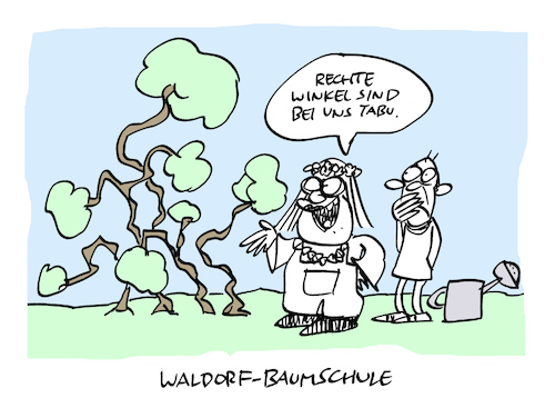 Cartoon: Wald (medium) by Bregenwurst tagged waldorf,baumschule,rechte,winkel,antroposophie