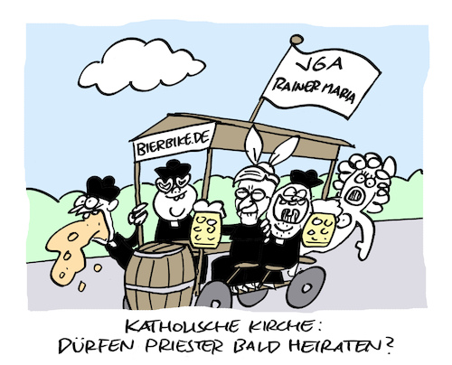 Cartoon: Zölibat (medium) by Bregenwurst tagged priester,ehe,zölibat,katholische,kirche