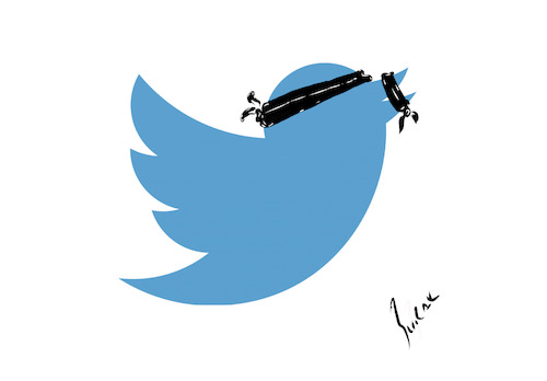 Cartoon: social media censorship (medium) by bakcagun tagged cartoon,twitter,social,media