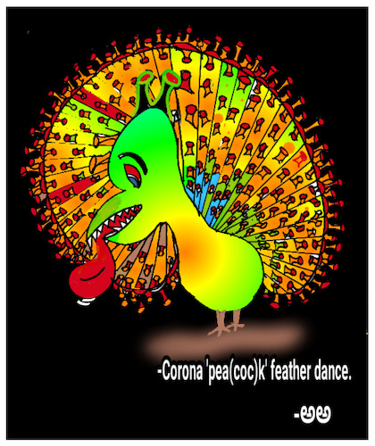 Cartoon: Corona peak feather dancing (medium) by APPARAO ANUPOJU tagged corona,dancing