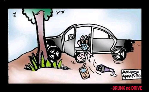 Cartoon: Drunk nd Drive (medium) by APPARAO ANUPOJU tagged drunk,drive