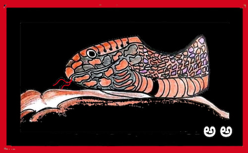 Cartoon: Snake Head shoe (medium) by APPARAO ANUPOJU tagged snake,head,shoe