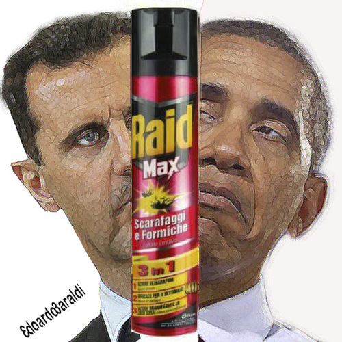 Cartoon: RAID (medium) by edoardo baraldi tagged obama,siria,assad