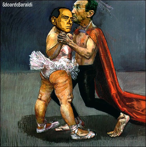 Cartoon: ultimo tango (medium) by edoardo baraldi tagged berlusconi