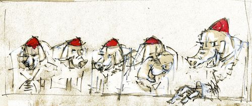 Cartoon: Scheinheilige (medium) by herranderl tagged kardinäle,missbrauch,rücktritt,usa,aus,erzbischof