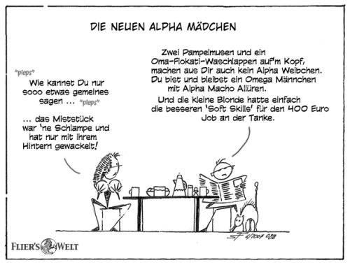 Cartoon: Die neuen Alpha Mädchen (medium) by FliersWelt tagged montag,alpha,mädchen