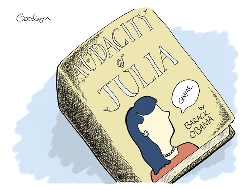 Cartoon: Audacity of Julia (medium) by Goodwyn tagged book,lulia,obama,audacity